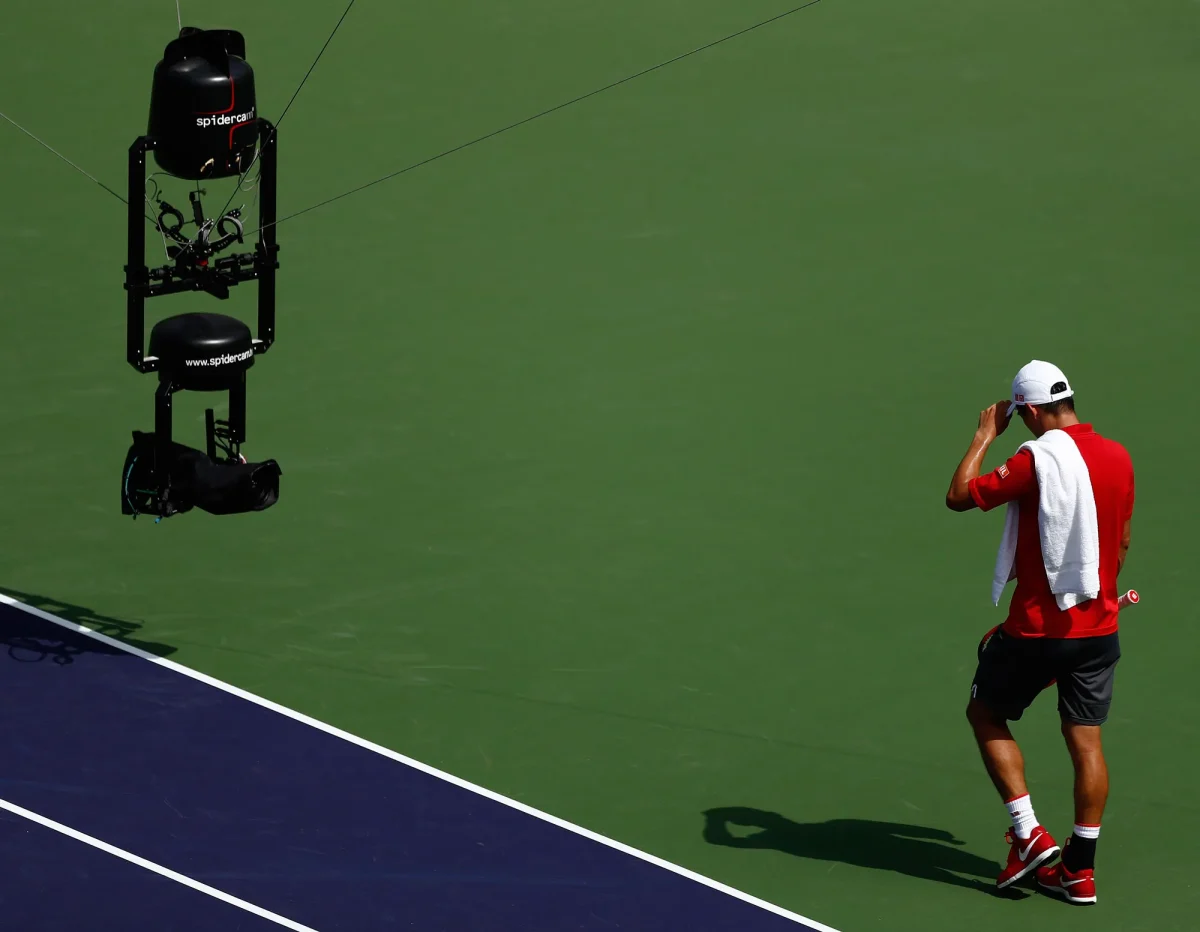 Robot being used to referee a tennis match. Credit: The New Yorker