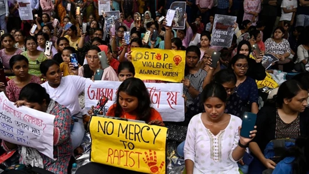 Image of protests in response to Doctor Rape Case in India