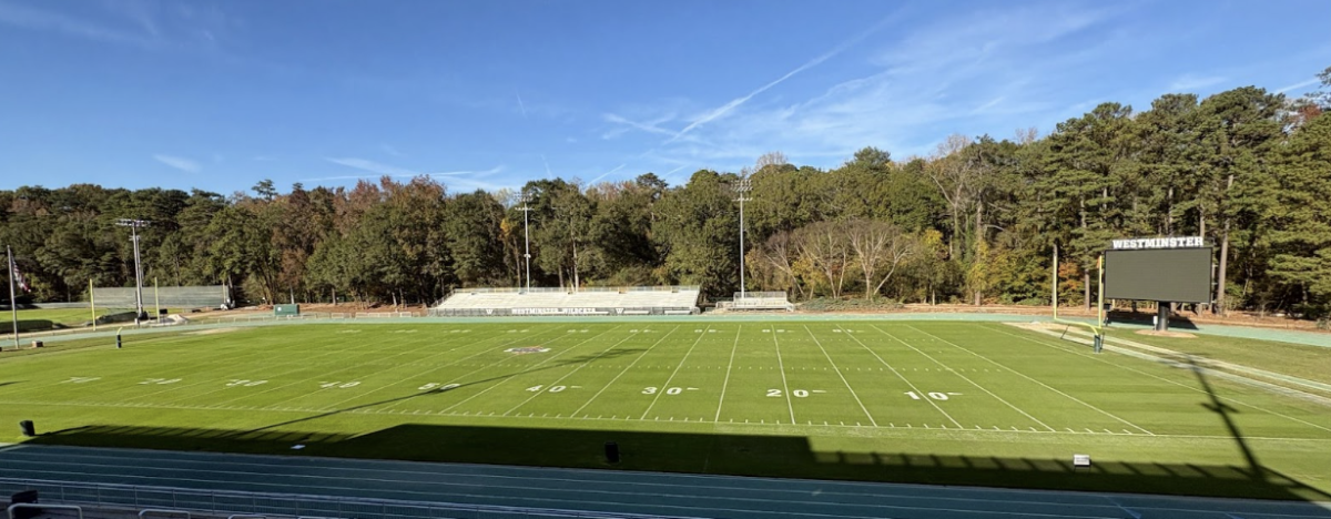 An image of the Westminster Football field. 